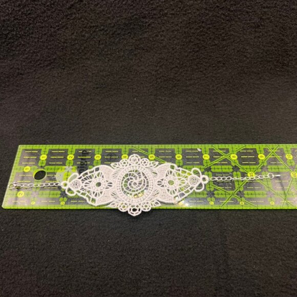 Homemade White Lace Bracelet With Silver Hardware - Picture 7 of 7